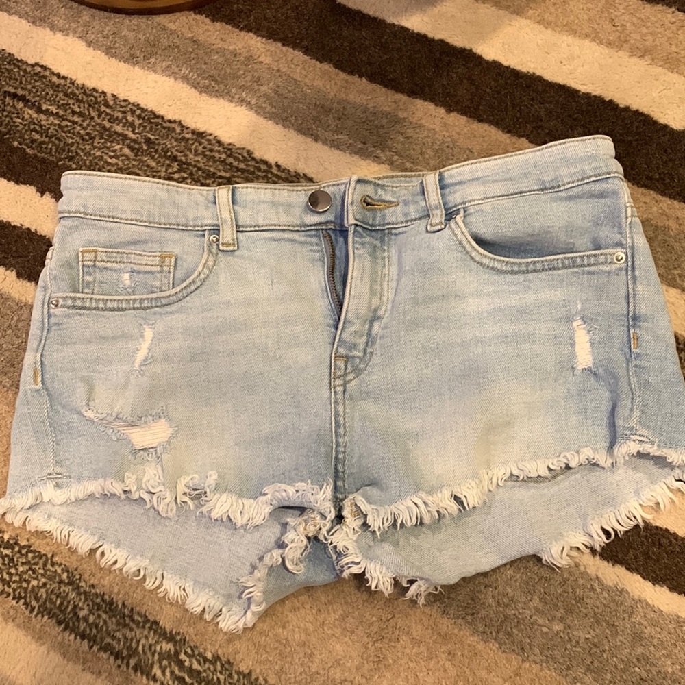 Light wash jeans shorts H&M